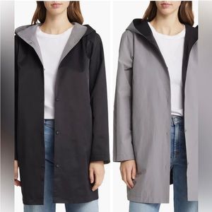 Eileen Fisher Reversible Hooded Rain coat